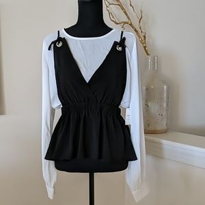 Forever 21 Contemporary Vneck Peplum Blouse